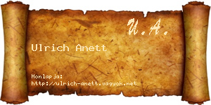 Ulrich Anett névjegykártya