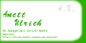anett ulrich business card